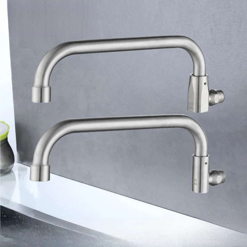 

304 Stainless Steel Octagonal Kitchen Faucet Rotatable Single Cold Brushed For Stove Tap