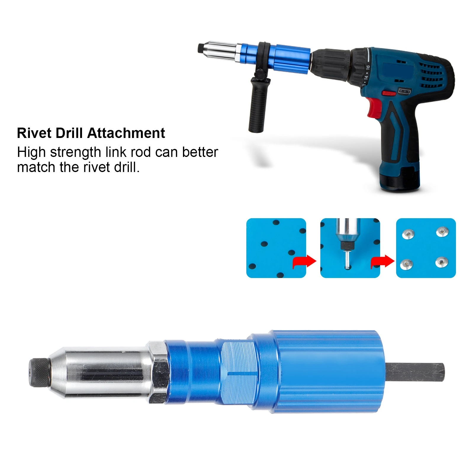 

Electric Tool Kits Rivet Drill Attachment Electric Riveter Conversion Connector Adaptor Electric Carpenter Tool Riveter Adaptor