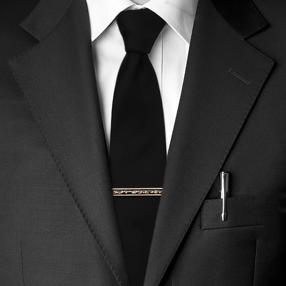 Nuevo conjunto de pinzas de corbata de Metal de diseñador de 6cm de plata dorada clásica de alta calidad, Pin de corbata para hombres, accesorios para banquetes de negocios, regalo