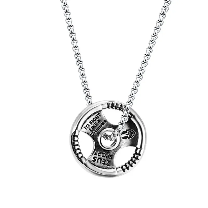 Punk Car Steering Wheel Creative Force Fitness Stainless Steel Pendant Necklace