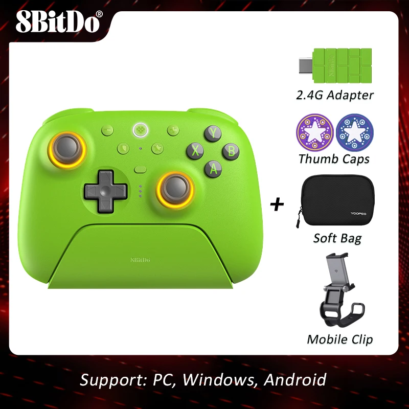 8BitDo Nieuwe Ultimate 2 Wireless, TMR-joysticks en Hall-effect-triggers-controller met oplaadstation voor pc, Windows 10,11, Android - afbeelding 1