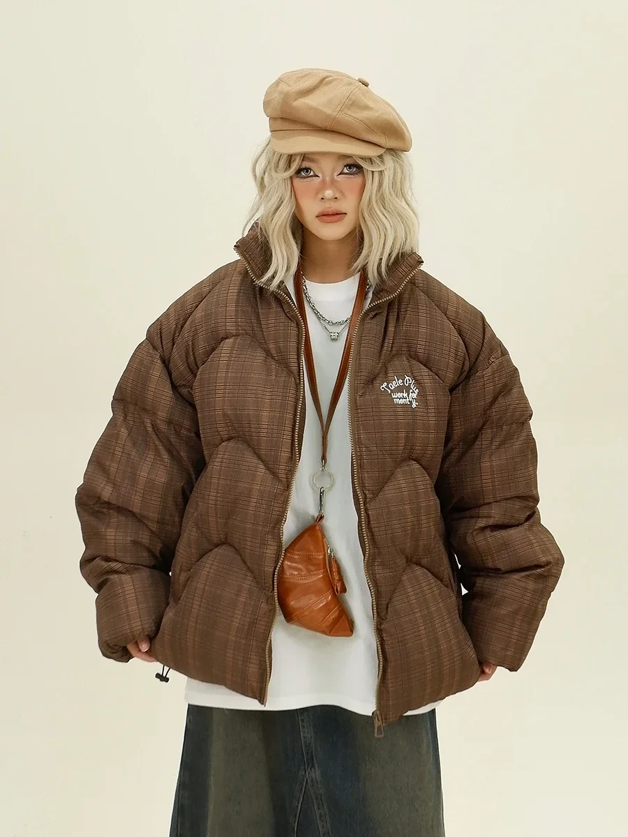 Maillard Stand-up Collar Parkas Women 2024 Winter New Loose Bf American High Street Thickened Coats