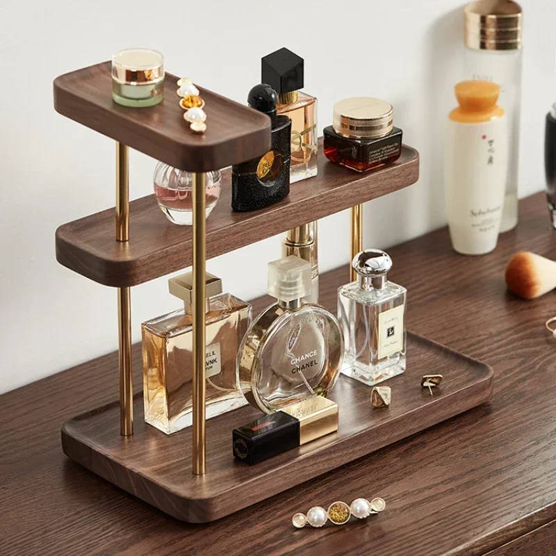 Light Luxury Organizer for CosmeticsSolid Wood Storage BoxesMulti-Functional Makeup Storage Strong Load-Bearing Jewelry Stand