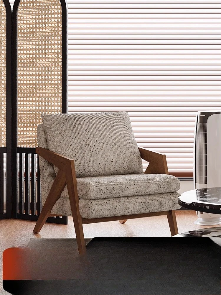 복고풍 단단한 나무 안락 소파 의자 이미지