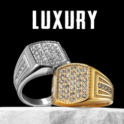 Luxury Gemstone Men Rings Stainless Steel Women Couple Jewelry Simple Hip Hop Punk New In Fashion Accessories Gift Wholesale