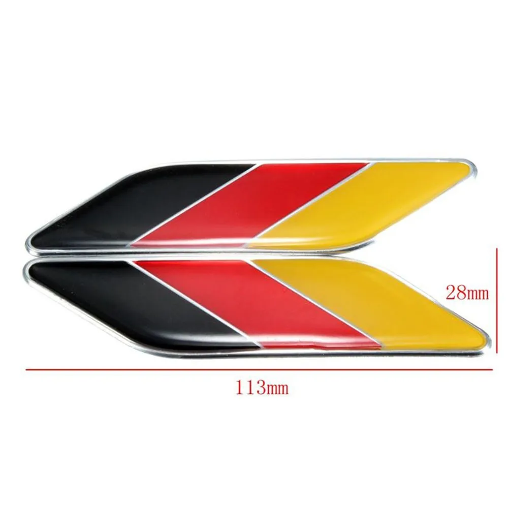 2Pcs/Pair 3D Metal German Flag Car Body Side Fender Rear Trunk Emblem Badge for Volkswagen Audi Bmw Mercedes Benz Porsche view 3
