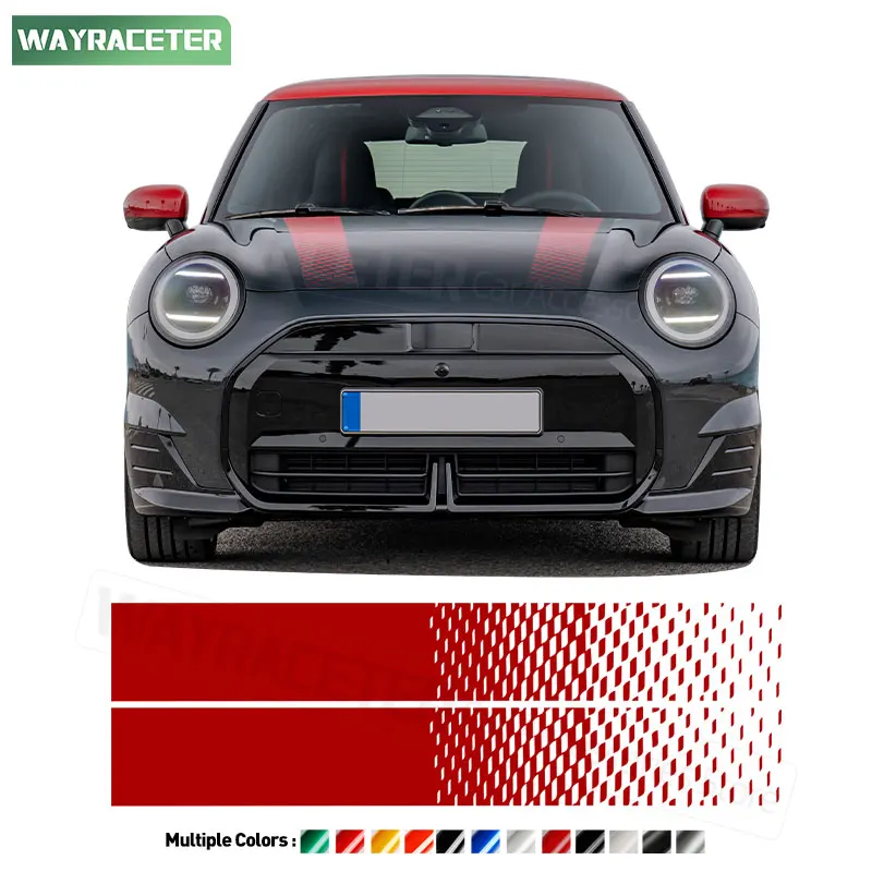 2 Pcs Engine Cover Vinyl Bonnet Line Hood Stripes Sticker For MINI JCW J01 John Cooper Works 2024 F65 F66 F67 2025 Accessories