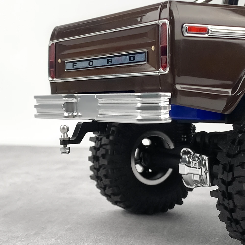 MIBIDAO 1 szt. srebrzysty aluminiowy przedni/tylny zderzak do TRX4-M F150 1/18 RC Crawler Car Upgrade Parts