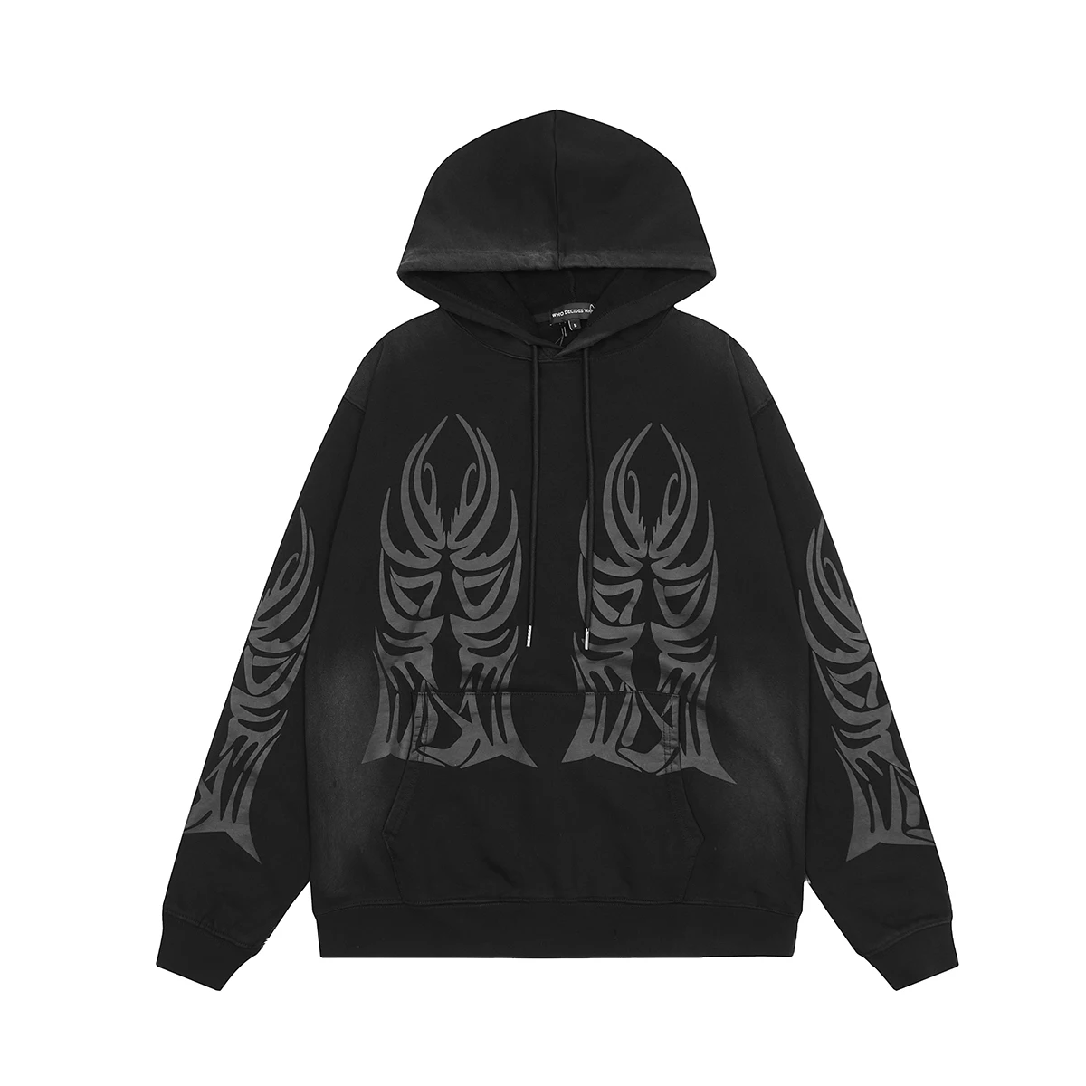 Vintage Winged Logo Inside Terry Autumn Hooded Hoodies Mens and Womens Streetwear Casual Baggy Sweatshirt Y2k Pullover Hoody