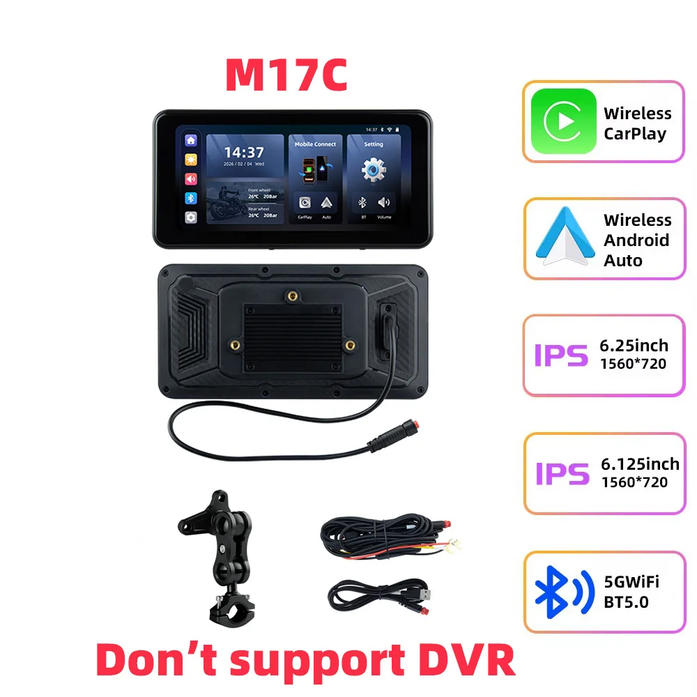 EKIY 6.25'' Universal Motorcycle Wireless CarPlay Android Auto