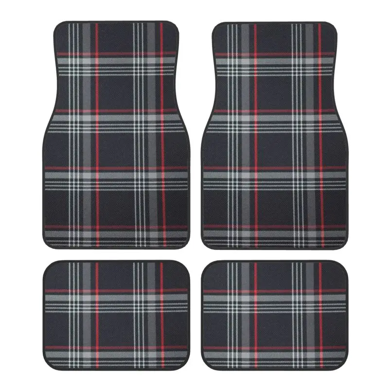 

GTI Tartan Car Floor Mats Universal Non-Slip Carpets Rugs Front & Rear Car Foot Mats Set of 4 Pieces Auto Accessories Decoration