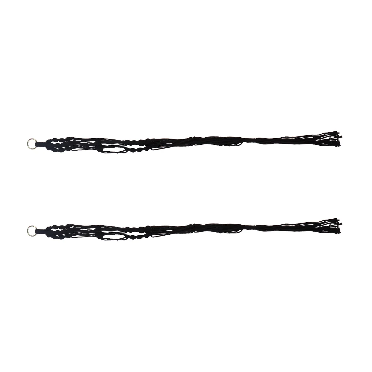 

2 шт. изысканная прочная подвесная корзина для растений естественный внешний вид для разных цветочных горшков черная подвесная корзина вешалка для растений