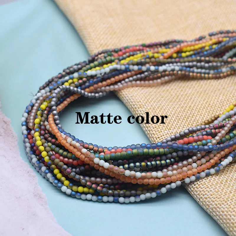 3mm 145pcs Matte Plating Color Austria Crystal Glass Beads Round Loose Spacer Beads for Jewelry Making DIY Accessories