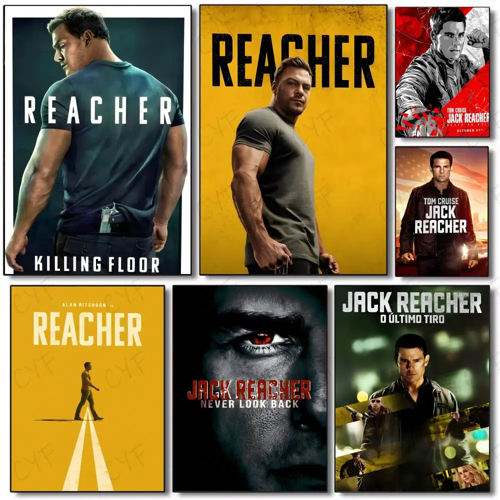 Action Thriller Movie J-Jack R-Reacher Poster Poster Painting Wall Art Mural for Living Room Home Decor and Gifts
