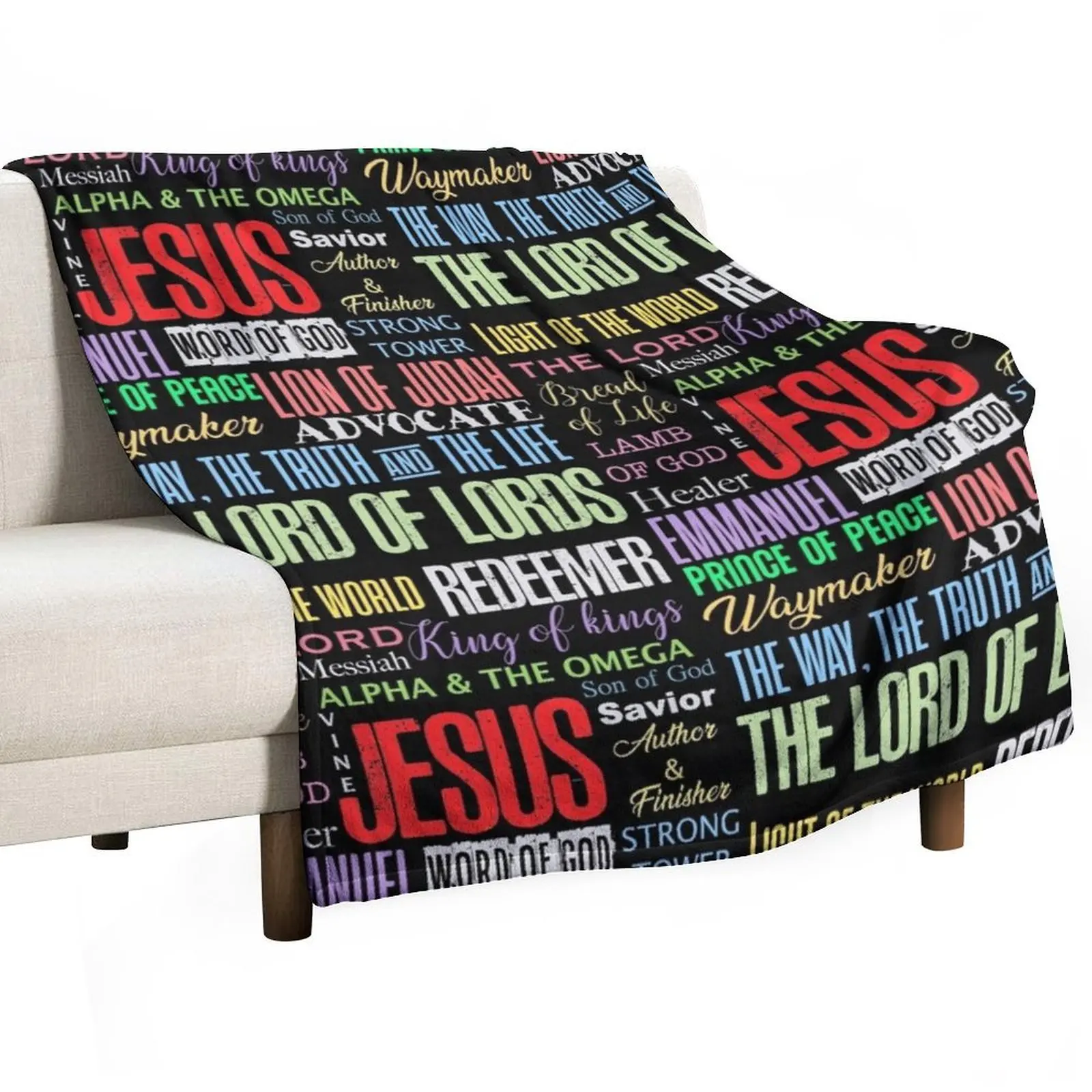 Names of God Lord Jesus Christ - Bible Verse Christian Gifts Store Throw Blanket Warm Beach wednesday Decorative Sofa Blankets