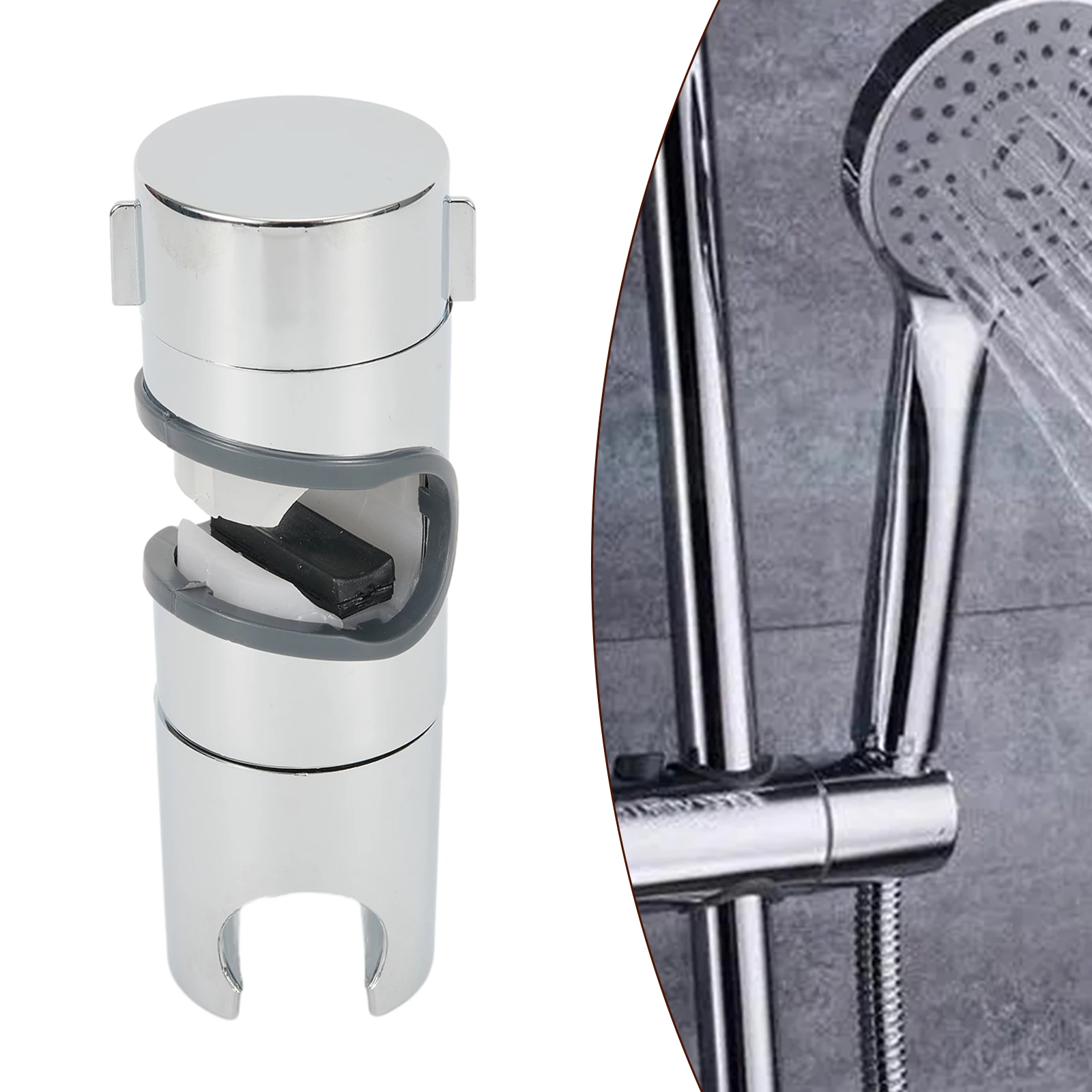 

20-25mm Replacement Chrome Shower Head Rail Slider Holder Adjustable Bracket Rail Sliders Install Directly Home Hardware Parts