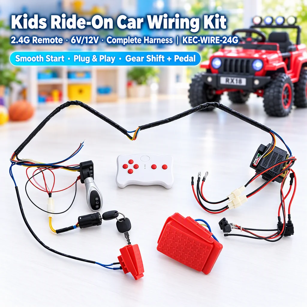 Kids Electric Car Controller Kit 2.4G Remote Control 6V 12V RX18 RX23 RX37 RX30 RX19 Wire Switch Set Smooth Start