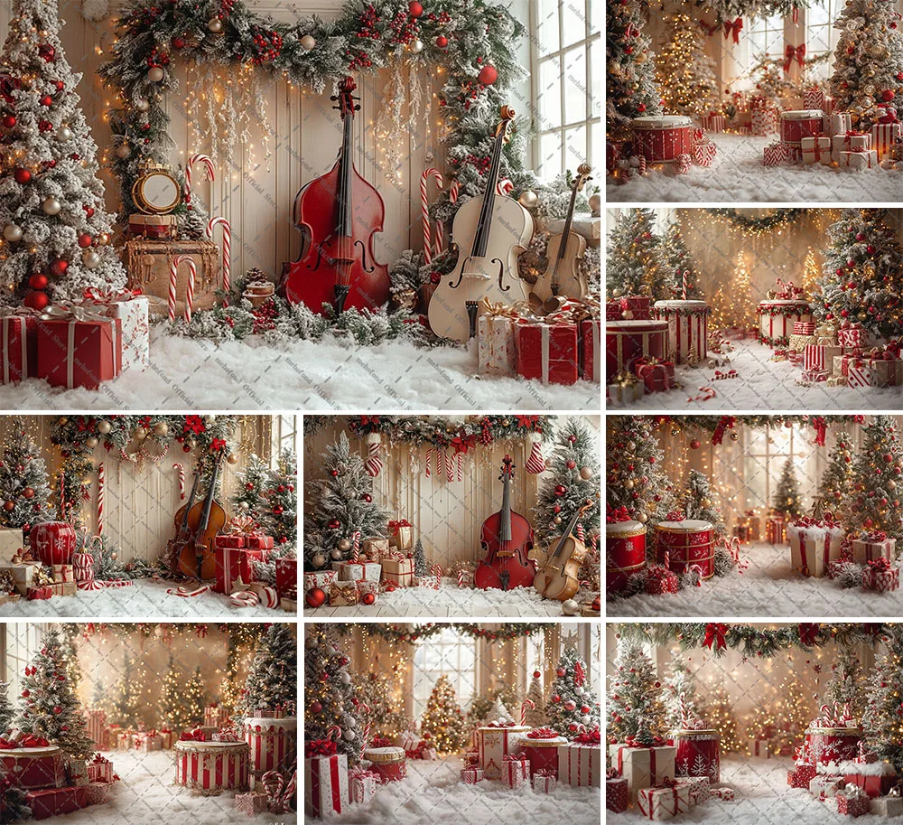 Mehofond Fotografie Hintergrund Winter Weihnachten Zuckerstange Glitzer Weihnachtsbaum Kinder Familie Porträt Dekor Hintergrund Fotostudio