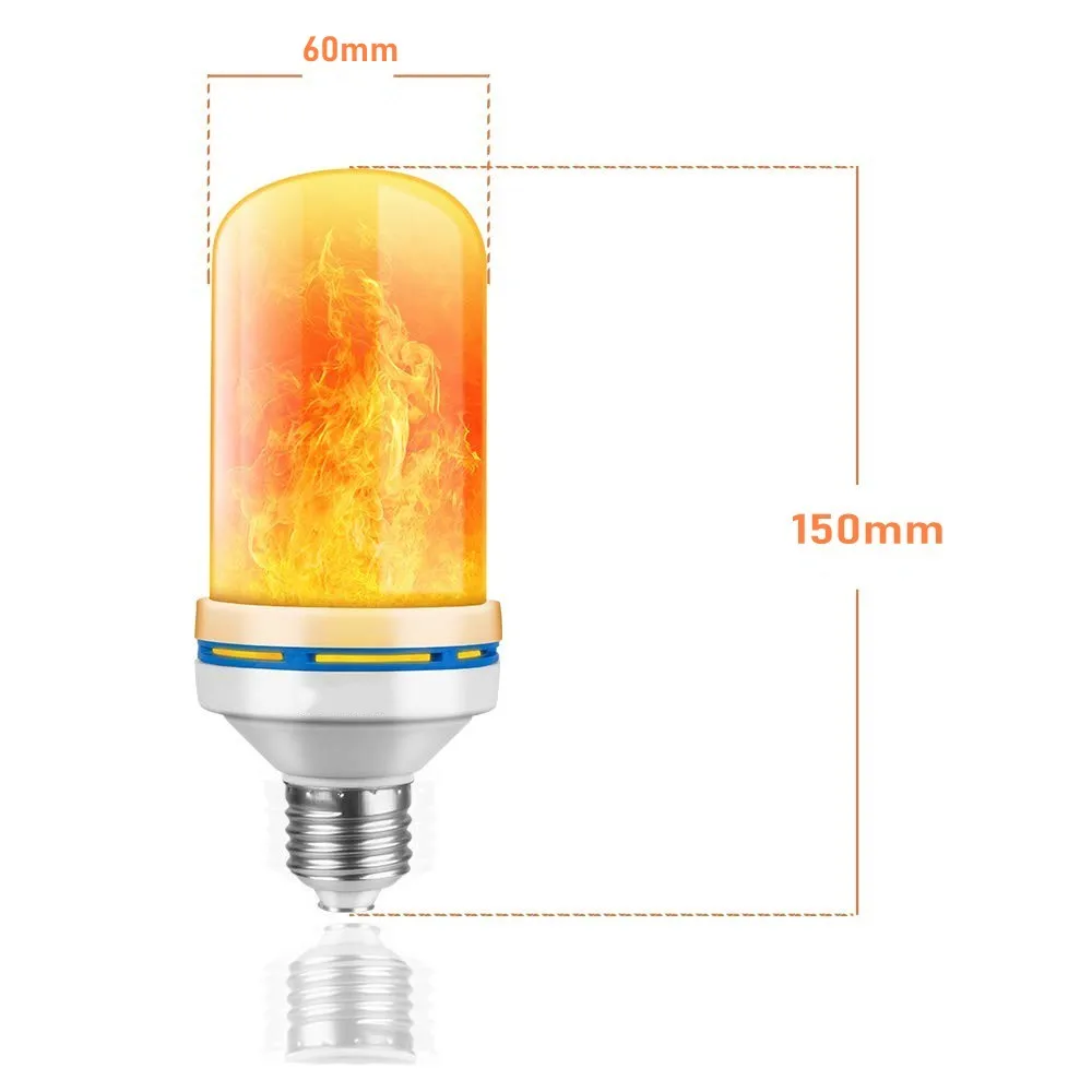 E27 bohlam lampu api LED 12W, lampu bohlam jagung berkedip lingkaran biru efek api dinamis 110V-220v untuk penerangan rumah