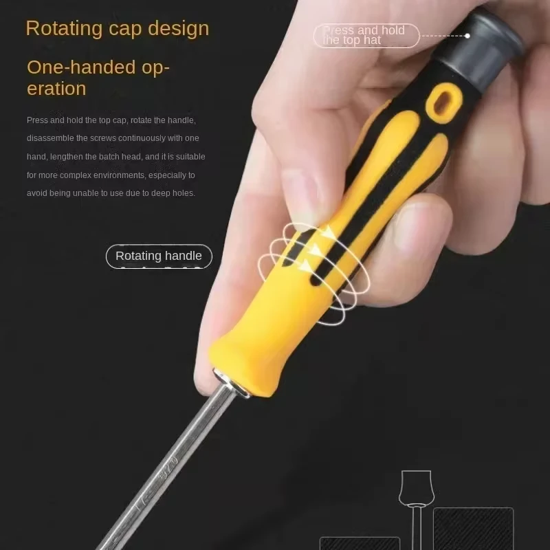 12 In 1 Screwdriver Set Magnetic Bit Cross Flat Shaped Screwdriver Head Multifunctional Precision Handheld Maintenance Tool Home