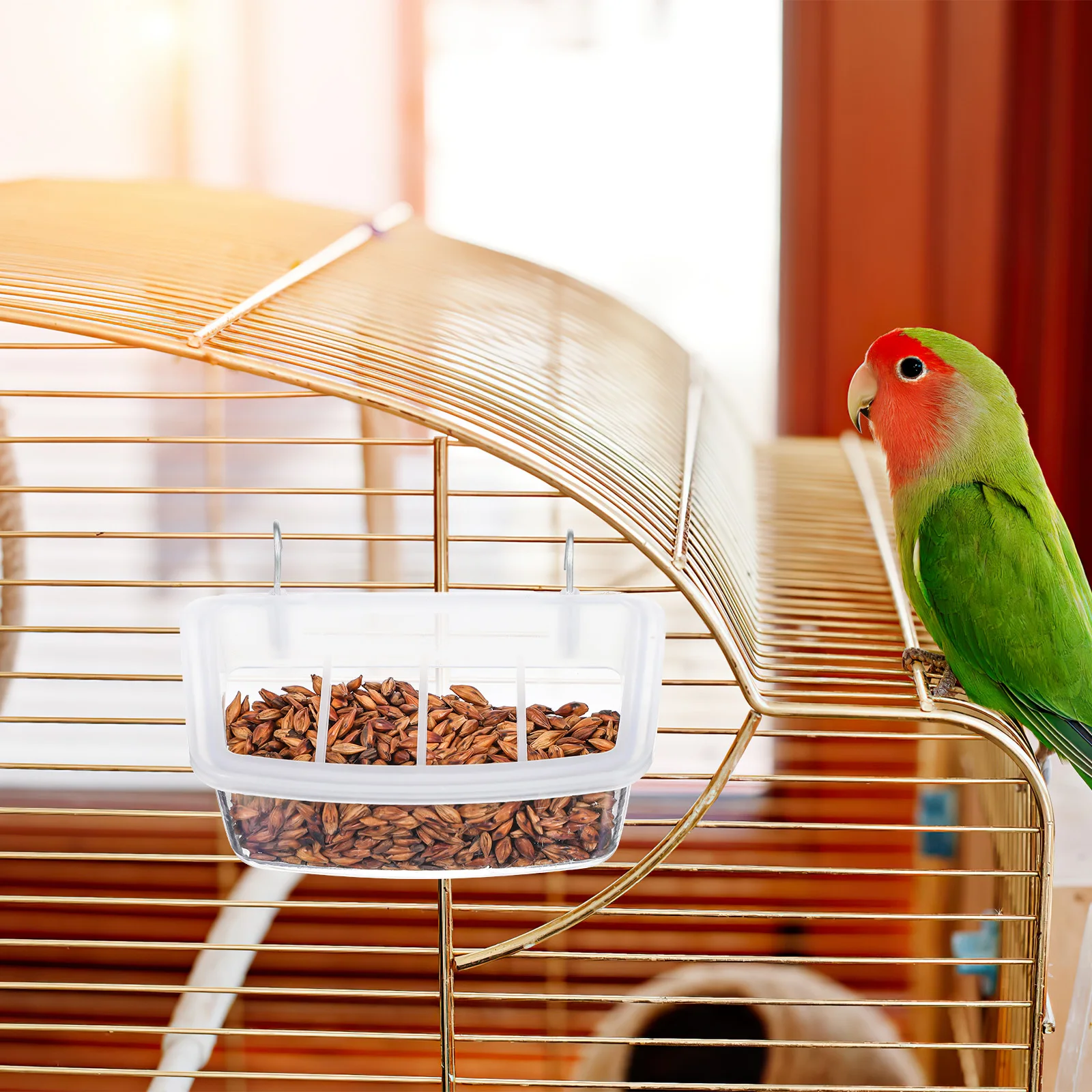 

Portable Bird Feeding Cup Secure Food Holder for Cage Use Easy Install Clean Bird Supplies for Parrot Lovebird