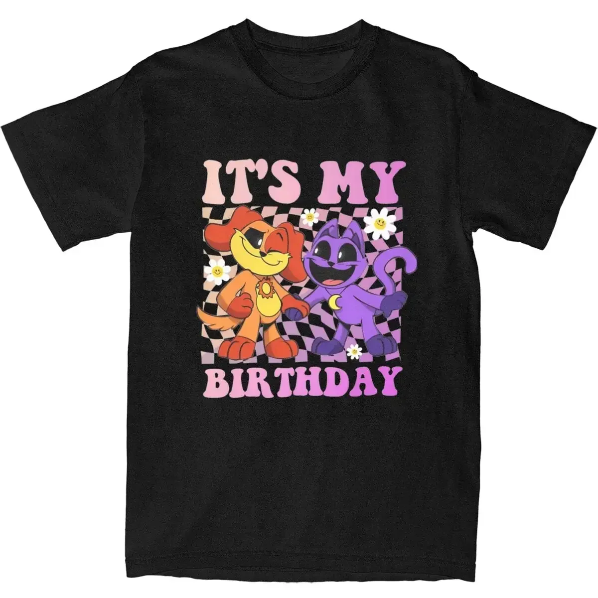 Camisetas de algodón puro Vintage para hombres y mujeres, camisas divertidas para todas las estaciones, Its My Birthday, Catnap Dogday, Critters sonrientes