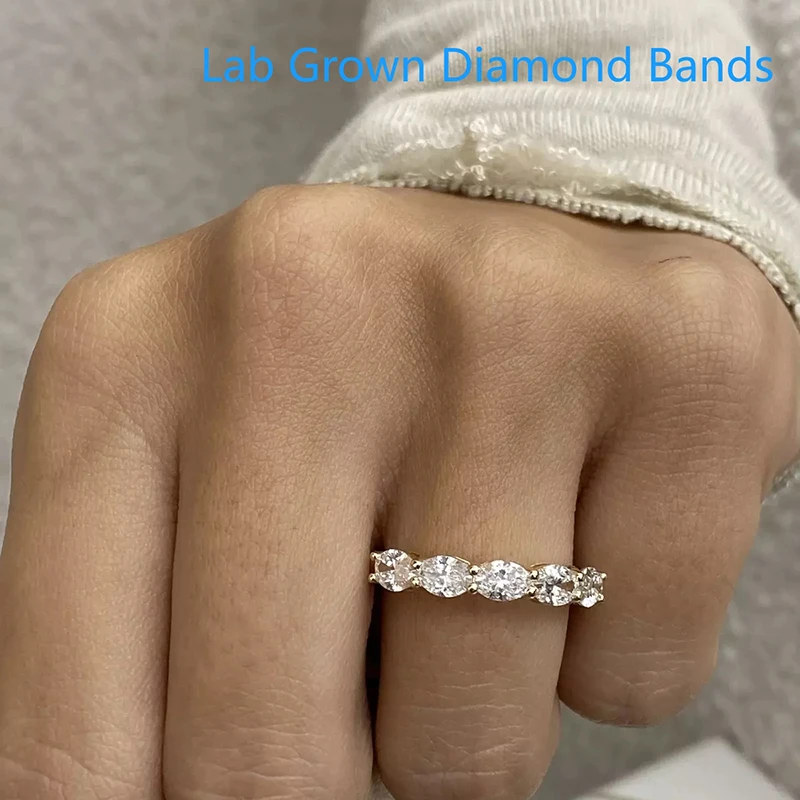 

AEAW Platinum 950 5 шт., кольцо с камнями Marquise HPHT, выращенный в лаборатории бриллиант 1,25 Ctw DEF VS-VVS, обручальное кольцо с зубцами для женщин