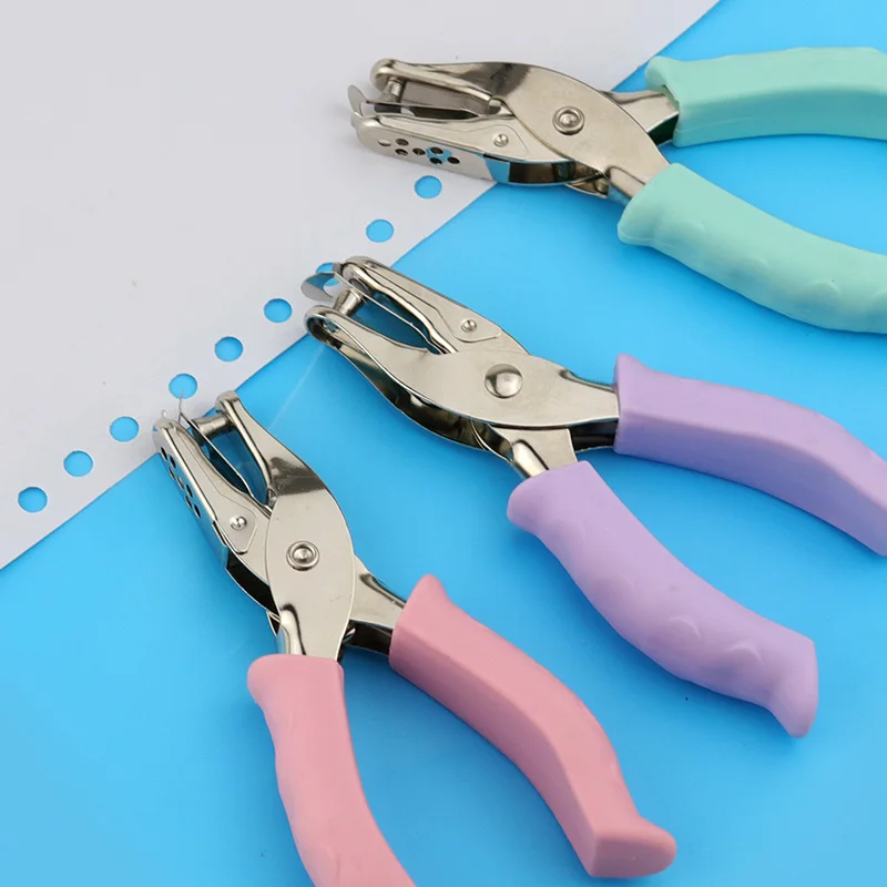 Pinza per punzonatura a foro singolo portatile da 6 mm Strumento per punzonatura per casa per ufficio in carta a fogli mobili fai-da-te Nuovo stile per uso industriale aziendale
