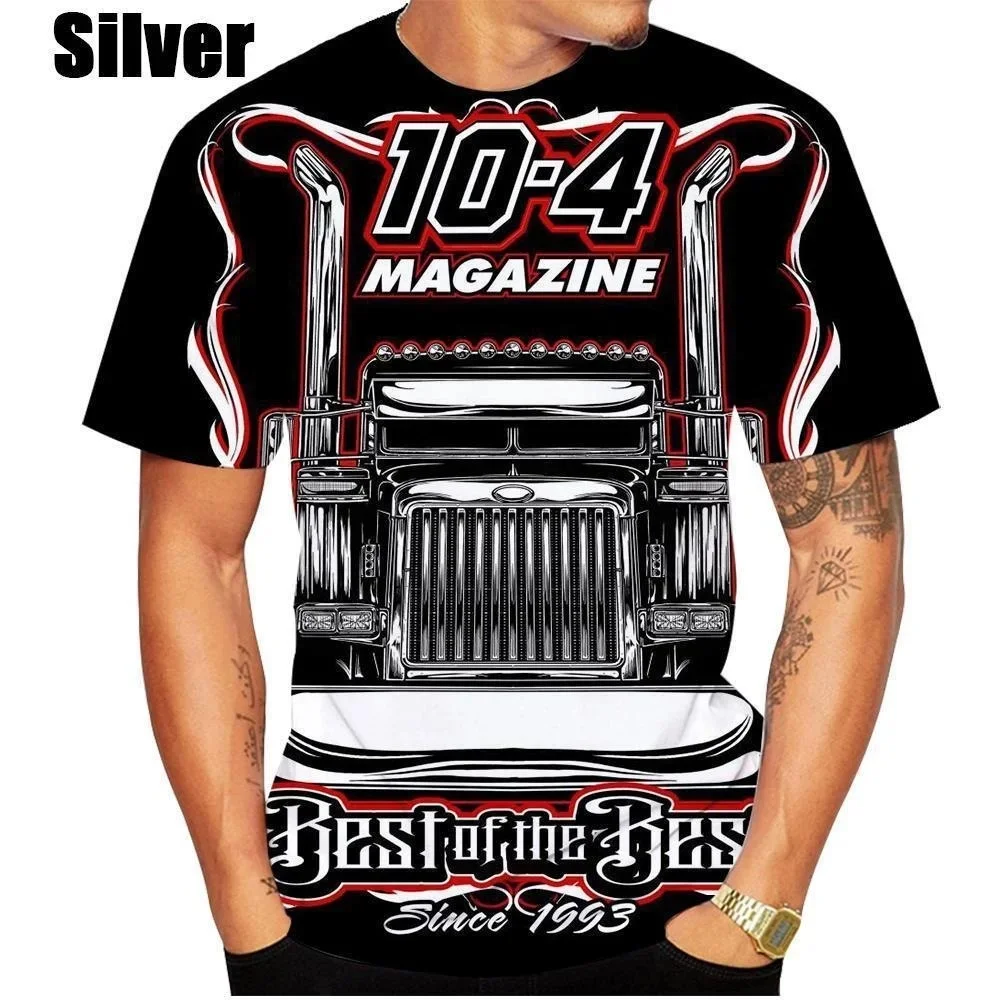 

Fashionable Truck Oversized 3D Printed Men's Short Sleeved T-shirt Top Casual T-shirt Street Fashion Casual Loose Fun T-shirt