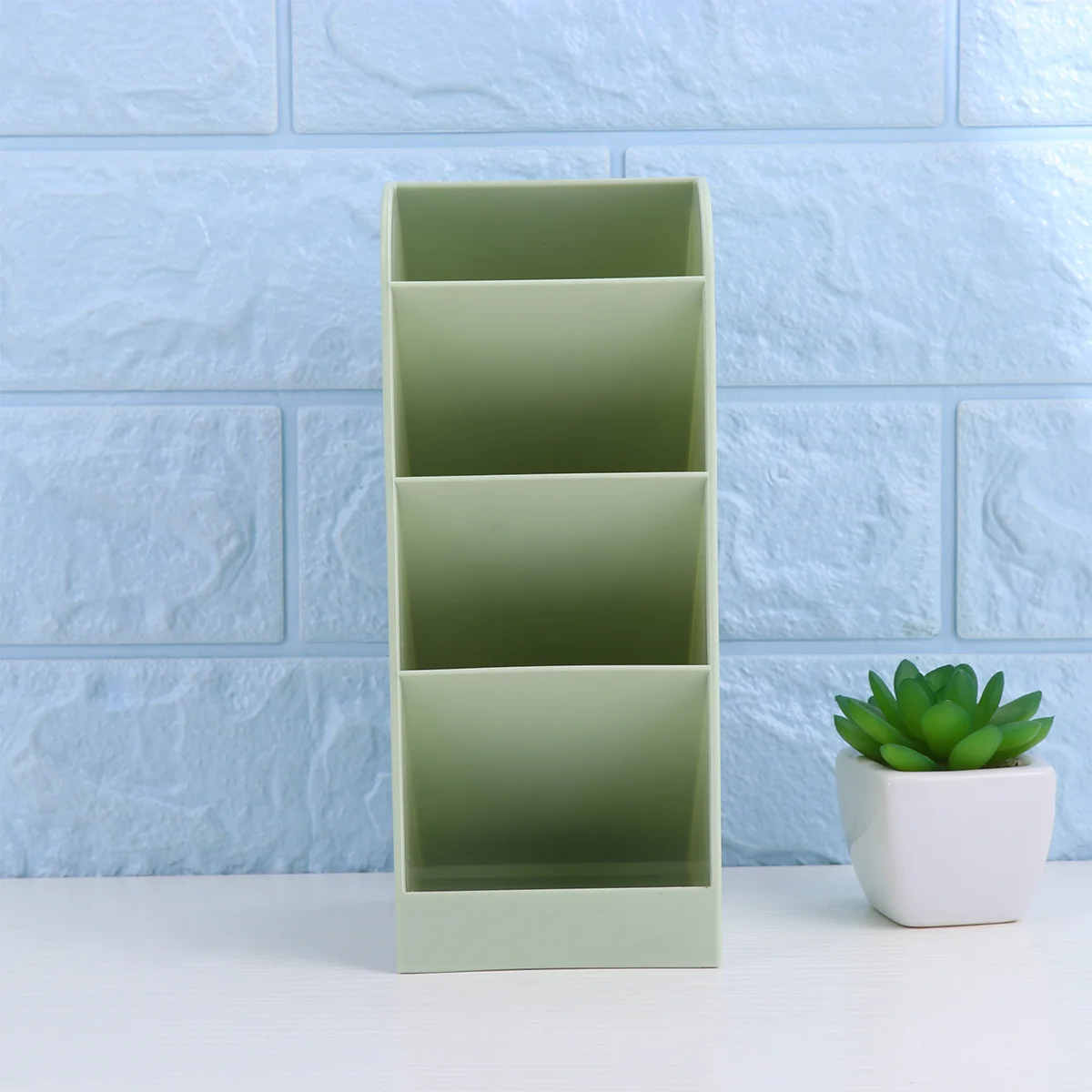 

Pen Holder Stationery Supplies Makeup Brush Storage Organizer Desktop Box Large Green For Cosmetics Jewelry