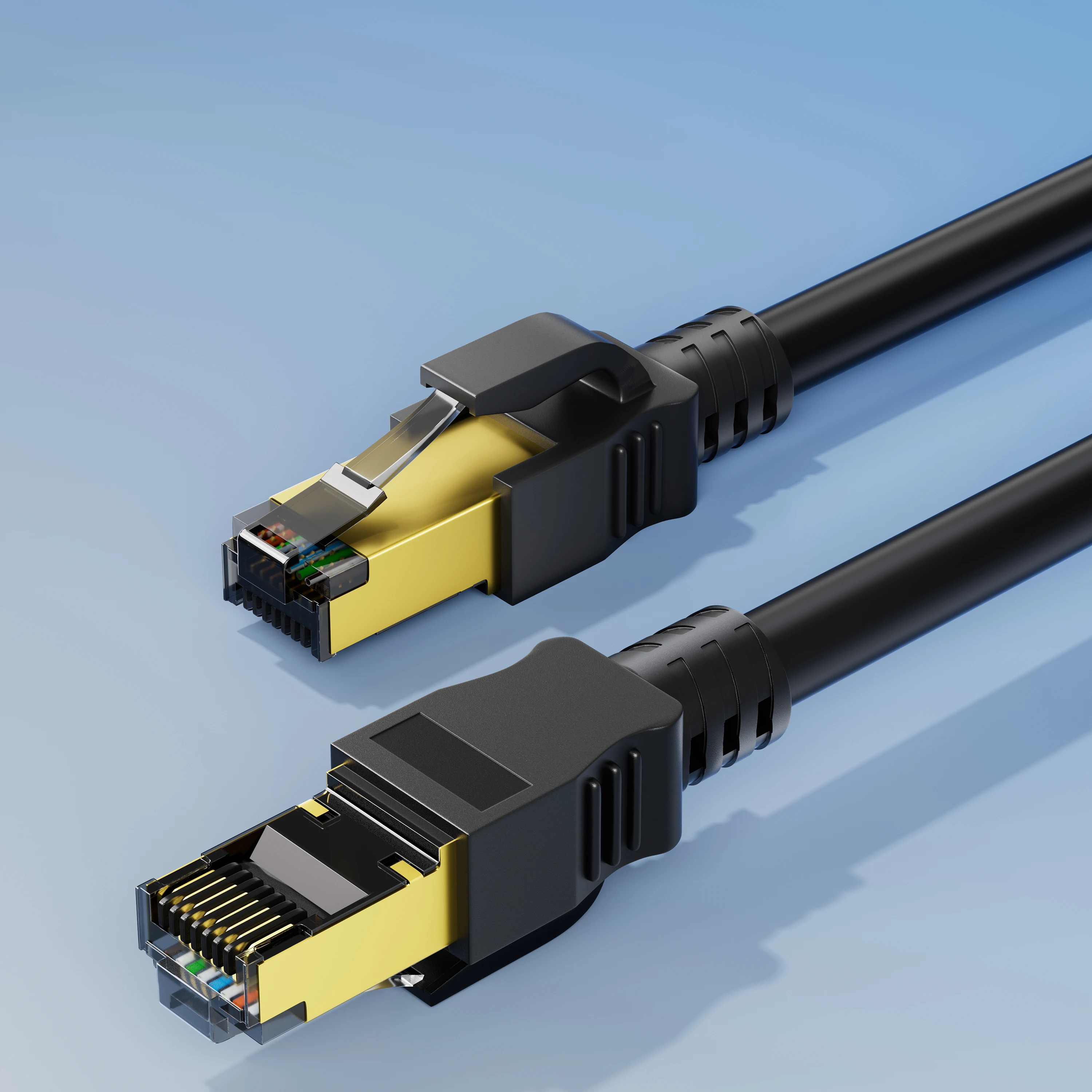 Kabel Ethernet COMNEN 0.2-30M CAT8 40Gbps Gamingowy Szybki Kabel Internetowy 2000MHz Rj45 Ekranowany Kabel Patch Cat8 Lan — zdjęcie produktu 6