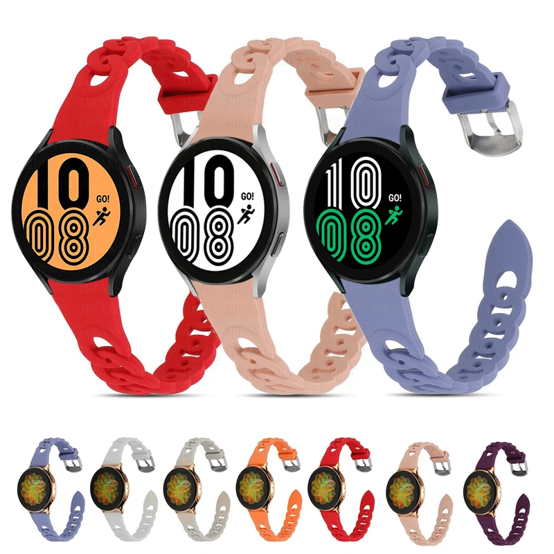 

20/22mm Silicone strap for Samsung Galaxy Watch 3 41mm/45mm Watch 4 42/46mm 40/44mm Smart Strap for Galaxy Active 2 42/46mm band