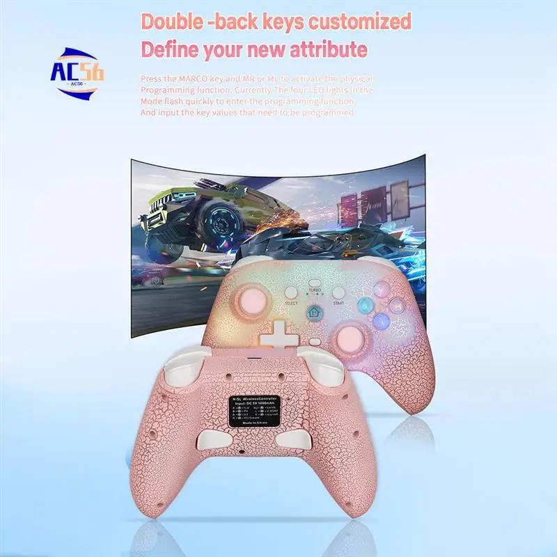 

AC56-Ns21 Wireless Game Console+Stand For Switch/Ps3/Ps4/Android/Ios 6-Axis Gyro Joystick Dual Motor Bluetooth Gamepad
