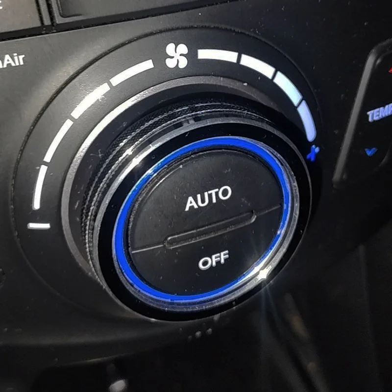 1pcs Dashbaord A/C Adjust Knob Decoration Ring Metal Trim Cover For Hyundai Ix45 2013-2017 Car Interior Accessories