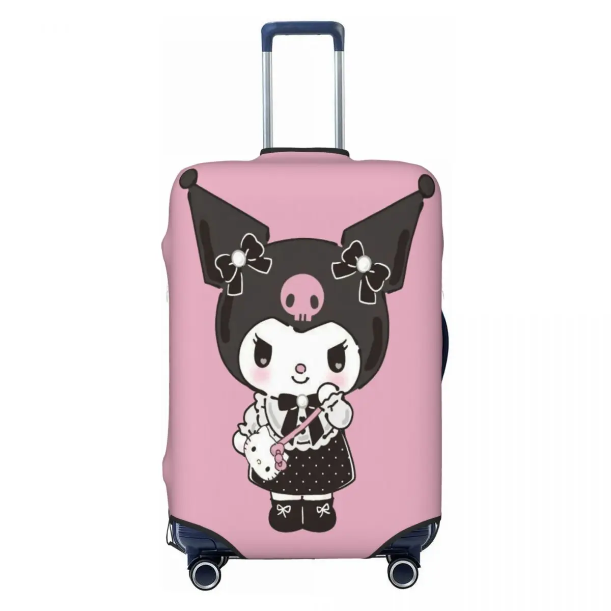 

Custom Funny Kuromi Cartoon Luggage Cover Protector Washable Travel Suitcase Covers