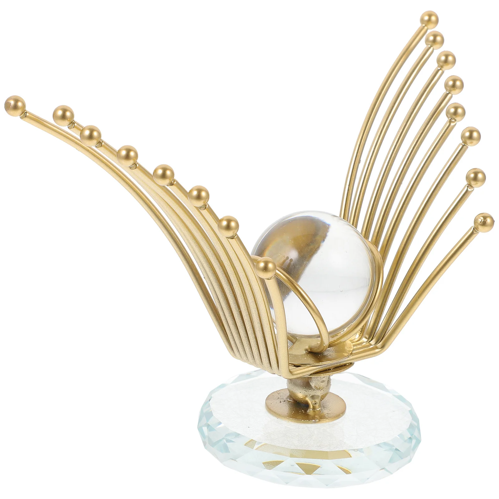 

Crystal Ball Ornament with Base Elegant Spreads Wings Living Room Bedroom Decoration Based Crystal Ball Desktop Decoration