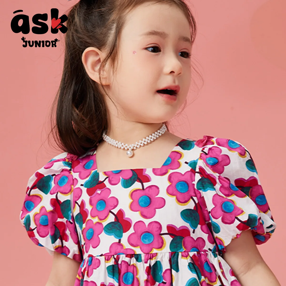 فستان طويل للفتيات الصغيرات لقضاء العطلات على الشاطئ وأكمام فقاعية للرياح #5