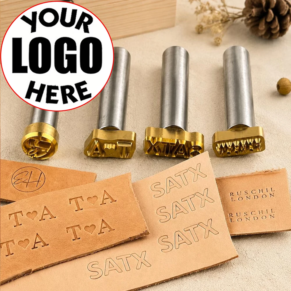 M8 Custom Leather Stamp Personalized Custom Logo Branding Iron Stamp Brass Embosser Seal Leather Tool for Handmade Leather Craft