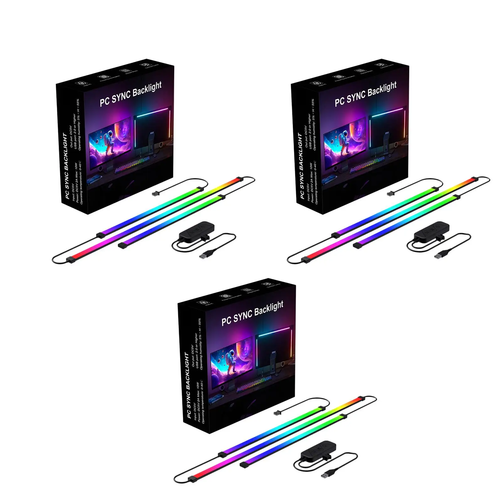 RGB LED Light Bar Dimmable Decorative DIY TV LED Light for Bedroom Office PC