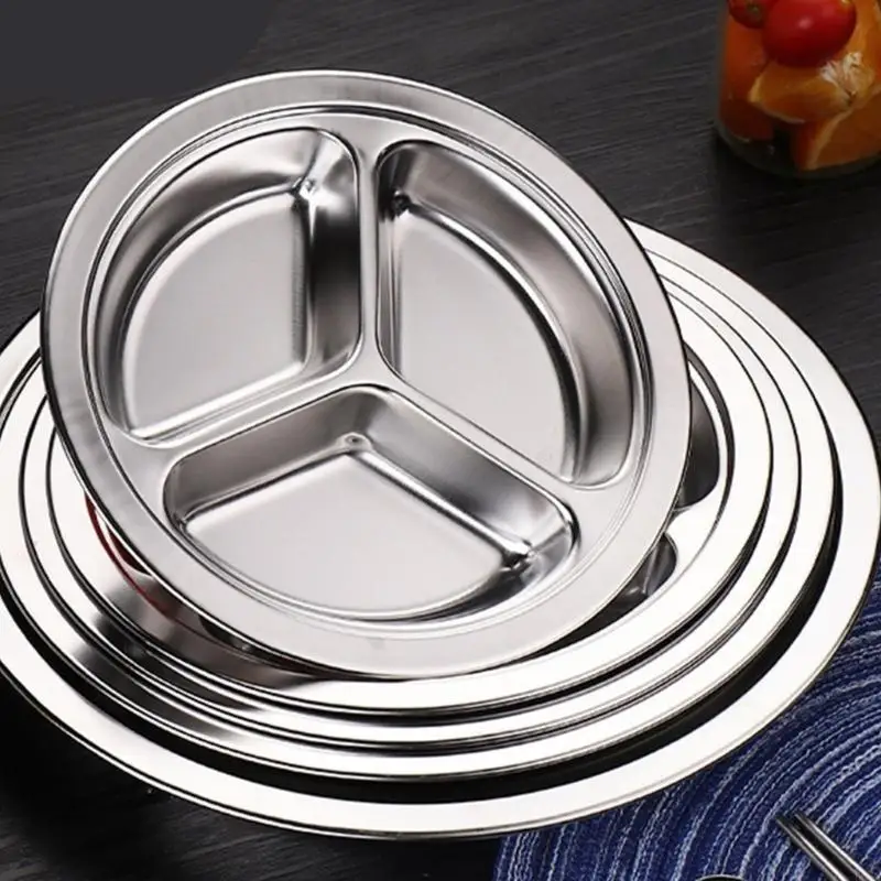 28Cm Round Multi Compartment Plate Safe Materials Rustproof Serving Tray