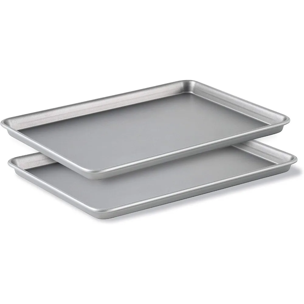 

Premium Nonstick Baking Pans Set of 2, 12 x 17 inch, Silverware, Heavy Gauge Steel Core
