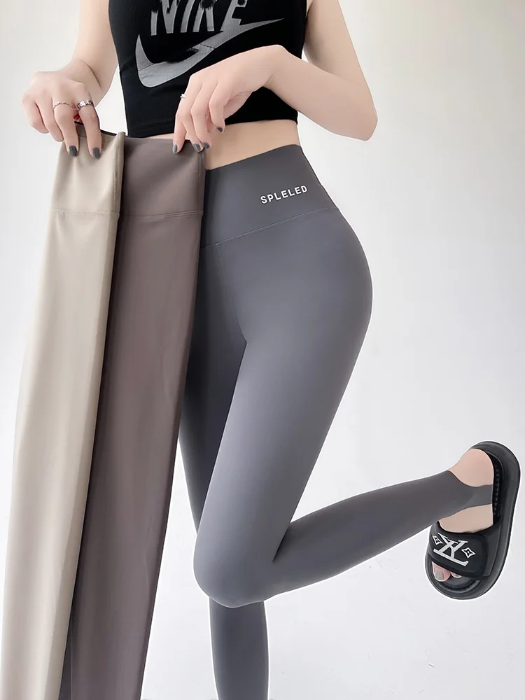  Color Ice Silk Yoga Pants High Waist Thin ark Skin Fitn Trousers Women's Summer New Sle Breathable Stretch Pants