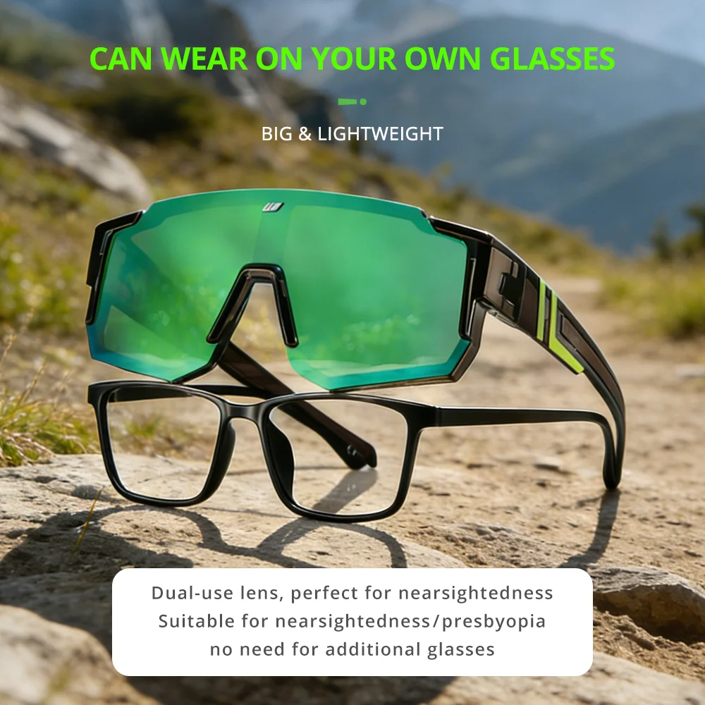 Ralferty Outdoor Sports Sunglasses Men Ski Goggles Polarized Sun Glasses Fit Over Prescription Glasses Cycling Driver Mirror