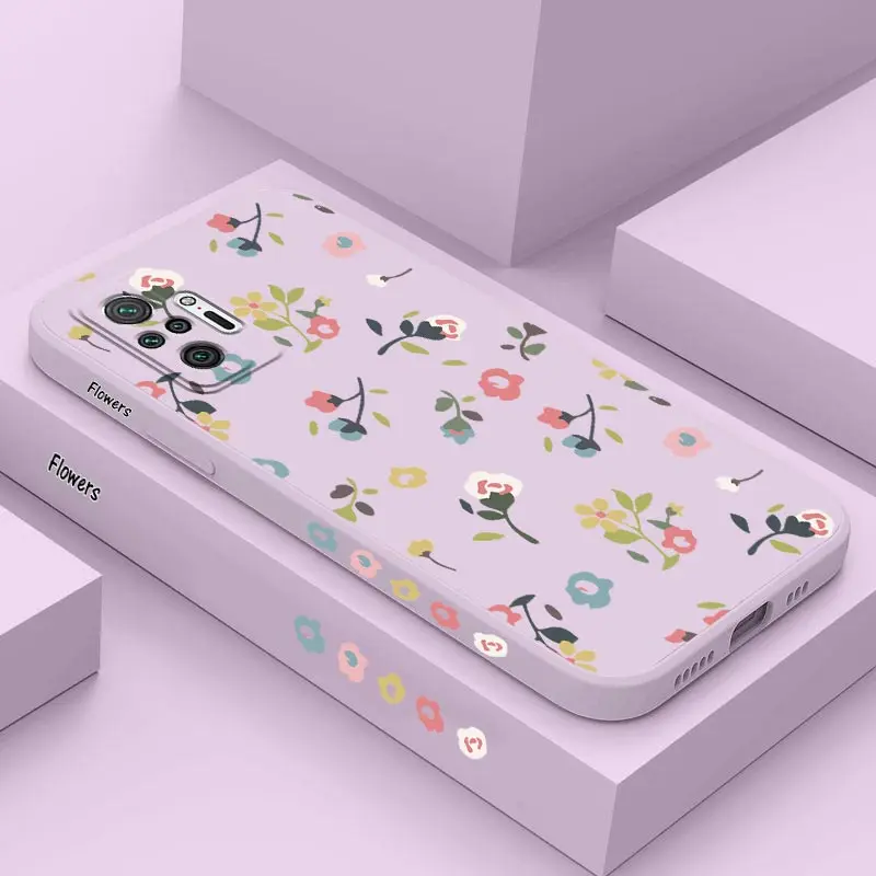 Scatter Flowers Silicone Phone Case For Xiaomi Redmi Note 10 10 Pro 10S 9 9T 9S 9 Pro 11 Pro Plus 11 11S 12S 12 12Pro 8Pro Cover