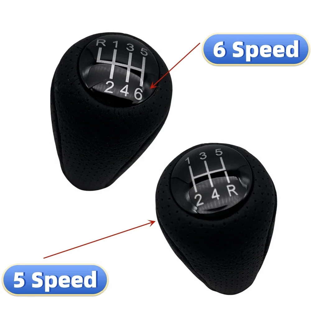 Car High Quality Gear Shift Knob 5/6 Speed Leather Lever Arm Stick Headball For Mazda 3 BK BL 5 CR CW 6 II GH CX-7 ER MX-5 NC