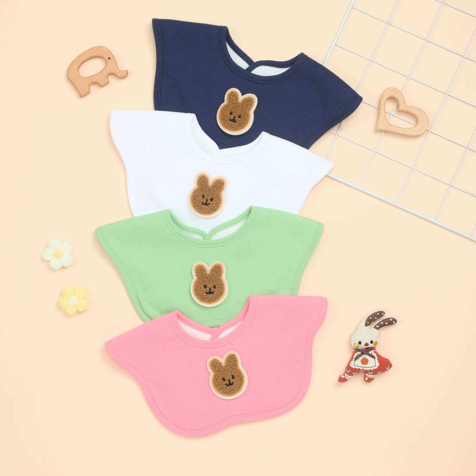 

4-Pack Soft Baby Bibs for Boys & Girls Absorbent Infant Bib for Drooling, Feeding, Teething