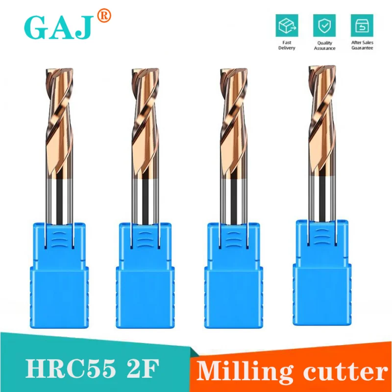 

HRC55 Carbide End Mill 1 2 3 4 5 6 8 10 12mm 2Flutes Milling Cutter Cutting Iron Cutter CNC Maching CNC EndMill Milling Cutter