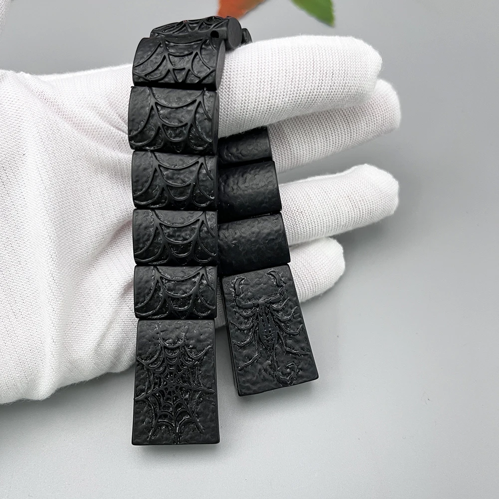 NJ128 مسبحة CHETKI قابلة للطي الوجه التأمل الصلاة الراتنج متجمد ماتي الأسود العنكبوت ويب نمط الإصبع الضغط الملحقات #1