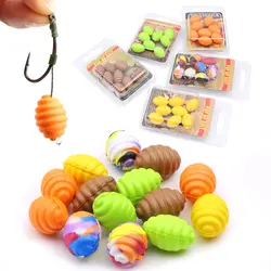 8pcs Carp Fishing Bait Method Feeder Hair Rig Pop Up Boilie High Buoyancy Silkworm Chrysalis Shaped Carp Lure For Fishing Access