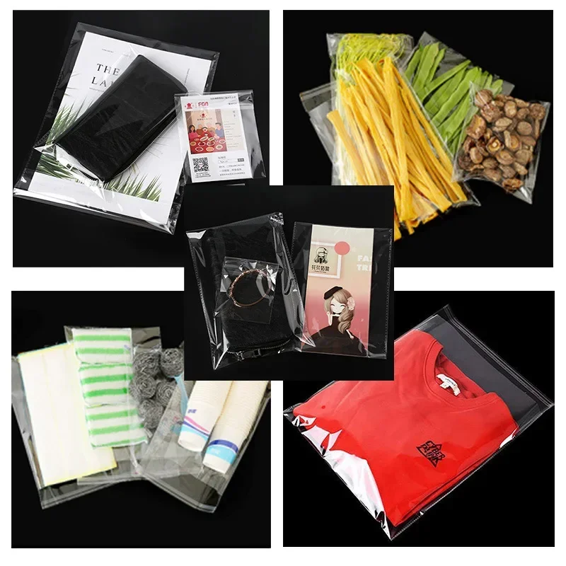 

Stocked Disposable Self-Adhesive Plastic Bags Transparent PE Packaging Bags For Clothing One-Time Use Non-Dry Glue Self-Adhesive